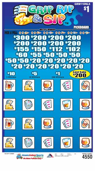 Grip Rip and Sip PK 3W $1 8@$200 (1@$300) $1B 19% 4550 LS