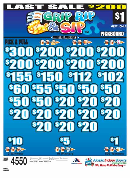 Grip Rip and Sip PK 3W $1 8@$200 (1@$300) $1B 19% 4550 LS
