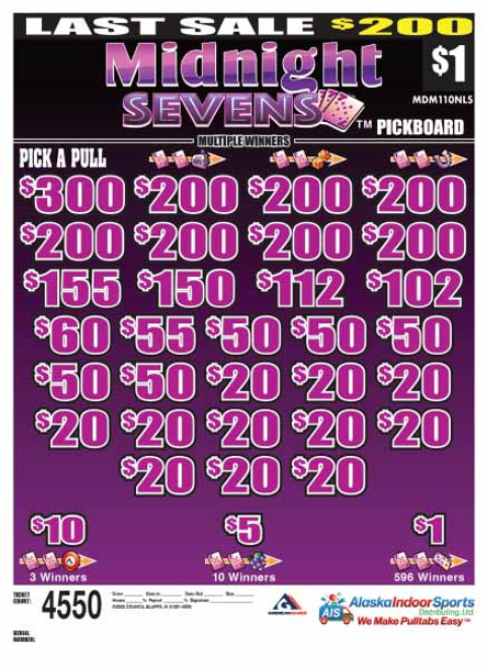 Midnight Sevens PK 3W $1 8@$200 (1@$300) $1B 19% 4550 LS