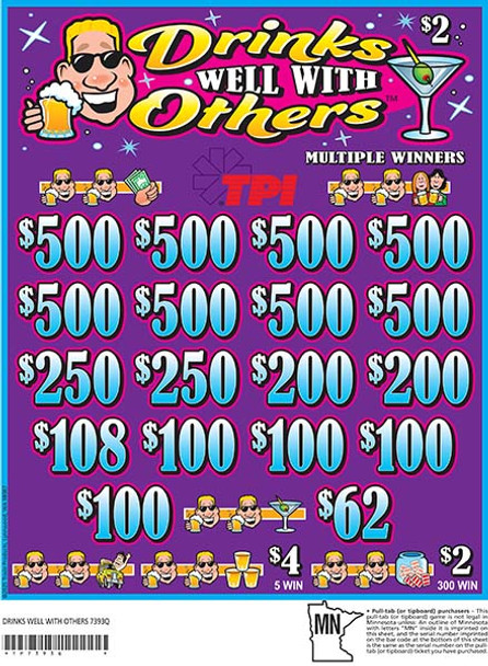 Drinks Well With Others 3W $2 8@$500 $2B 24% 3960