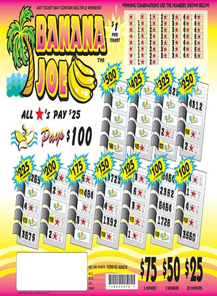 Banana Joe 5W $1 1@$500 (5,4,3,2,1) $25B 17% 3990