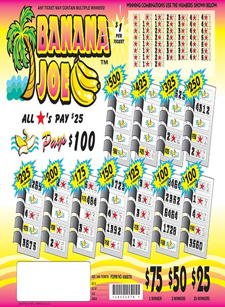 Banana Joe 5W $1 1@$500 (5,4,3,2,1) $25B 17% 3990