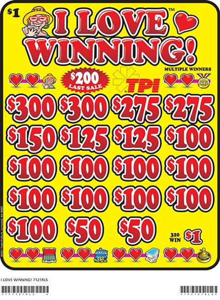 I Love Winning! 3W $1 4@$250 (2@$300) $1B 20% 3960 LS