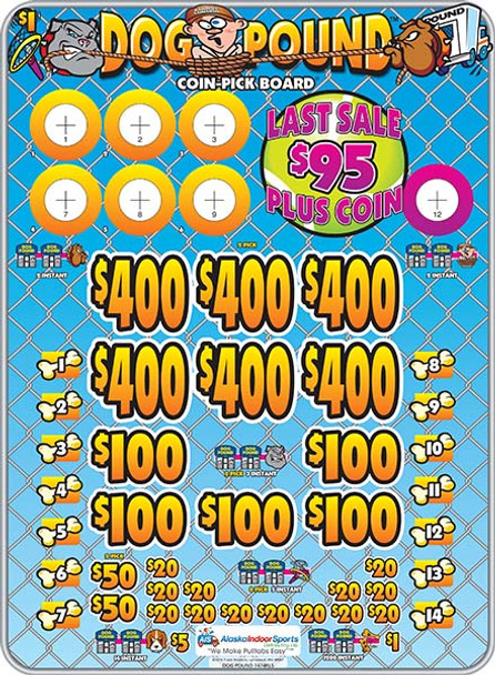Dog Pound Coin Pick-Board 3W $1 6@$400 $1B 29% 6480 LS