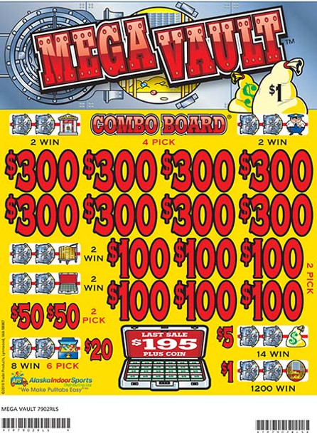 Mega Vault Coin-Pick Board 5W $1 8@$300 $1B 25% 6480