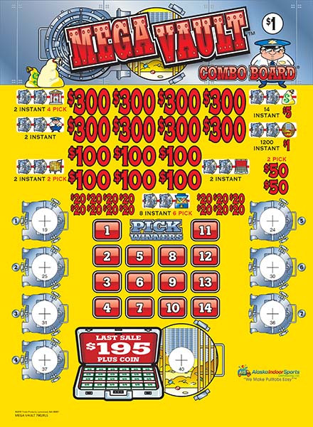 Mega Vault Coin-Pick Board 5W $1 8@$300 $1B 25% 6480