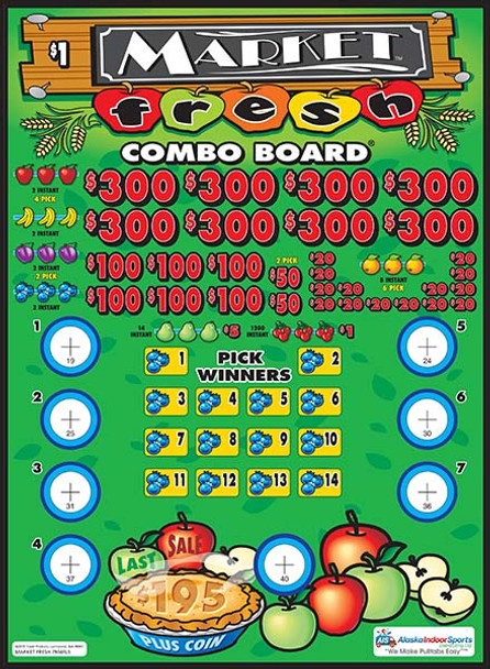 Market Fresh Coin-Pick Board 5W $1 8@$300 $1B 25% 6480