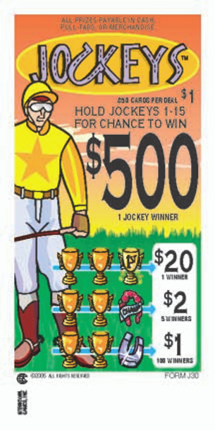 Jockeys Verifier 5W $1 1@$500 $1B 26% 850