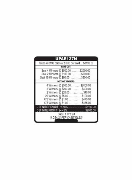 Up the Ante PK 3W $1 8@$500 $1B 24% 8190