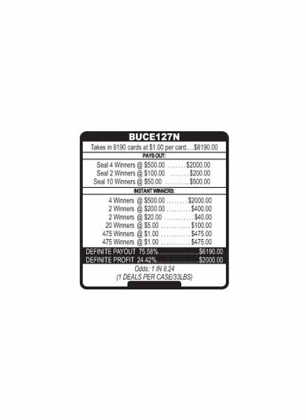 Bucks In a Row PK 3W $1 8@$500 $1B 24% 8190