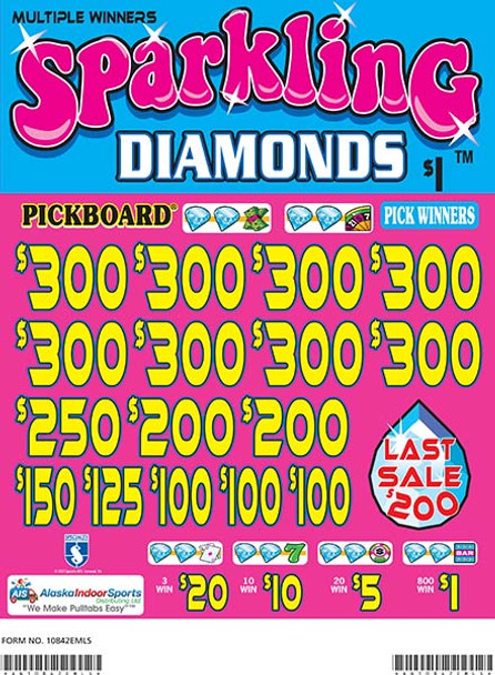 Sparkling Diamonds Embedded PK 3W $1 8@$300 $1B 21% 6200 LS