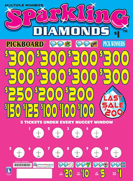 Sparkling Diamonds Embedded PK 3W $1 8@$300 $1B 21% 6200 LS