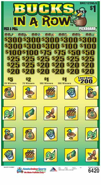 Bucks in a Row PK 5W $1 8@$300 $1B 21% 6420 LS