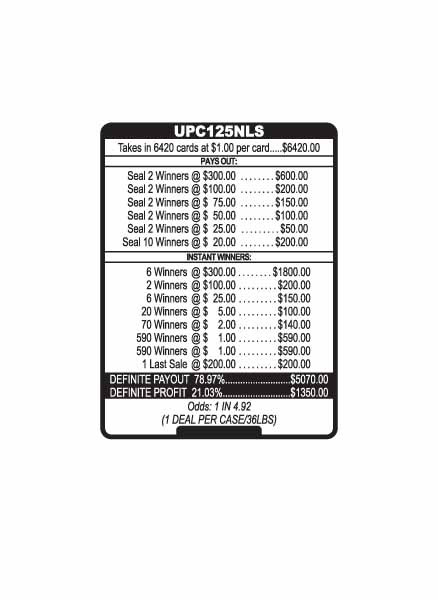 Up the Ante PK 5W $1 8@$300 $1B 21% 6420 LS