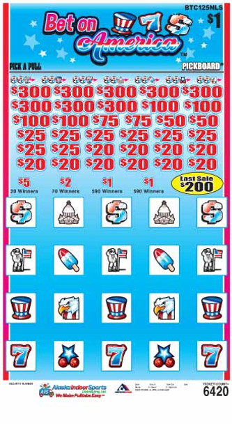 Bet on America PK 5W $1 8@$300 $1B 21% 6420 LS