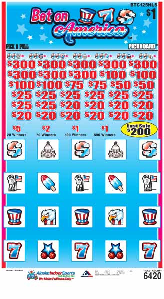 Bet on America PK 5W $1 8@$300 $1B 21% 6420 LS