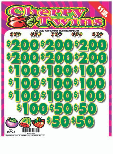 Cherry Twins Joe Ticket 3W $1 16@100 (6@$200) $25B 25% 3185