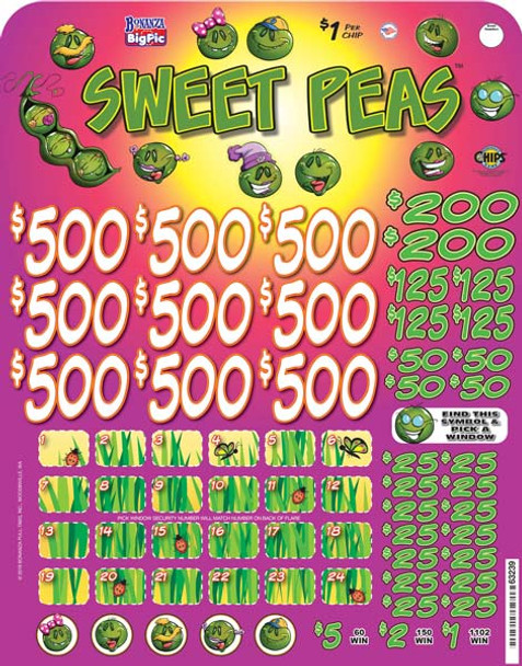 Sweet Peas Big Pic Chip $1 9@$500 $1B 23% 9944