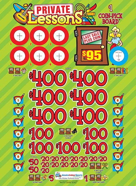 Private Lessons Coin Pick-Board 3W $1 6@$400 $1B 29% 6480 LS