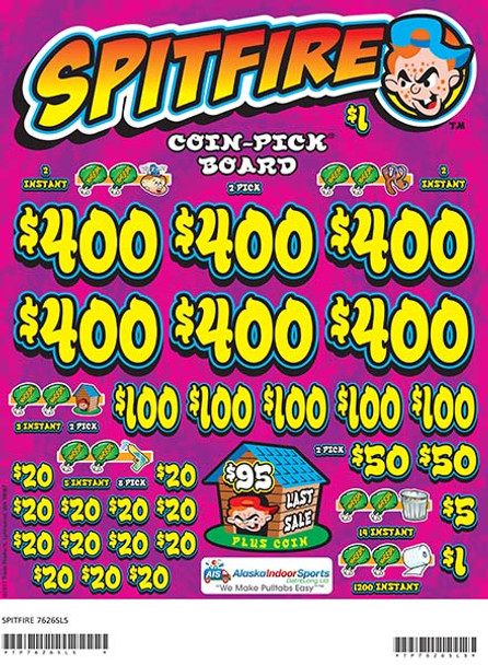 Spitfire Coin Pick-Board 3W $1 6@$400 $1B 29% 6480 LS Spitfire Coin Pick-Board 3W $1 6@$400 $1B 29% 6480 LS