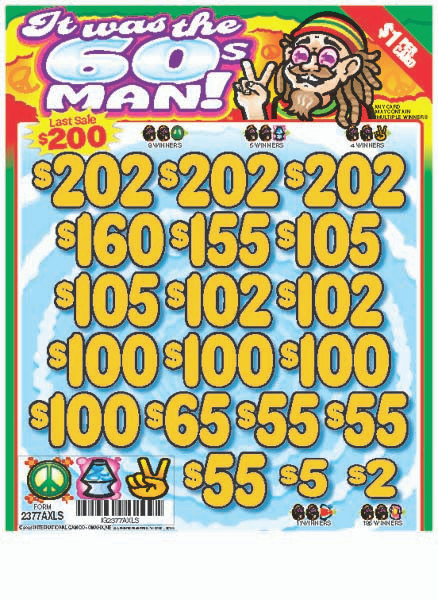 It Was the 60's Man! 3W $1 16@$100 (3@$202) $2B 19% 3185 LS