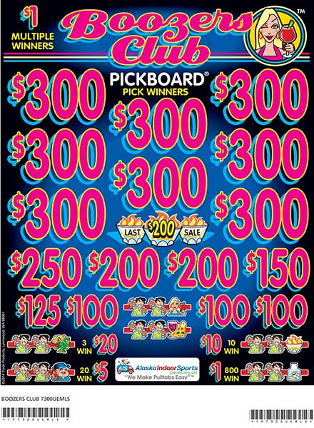 Boozers Club Embedded PK 3W $1 8@$300 $1B 21% 6200 LS