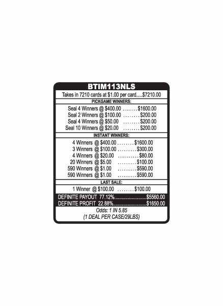 Break the Ice PK 3W $1 8@$400 $1B 22% 7210 LS