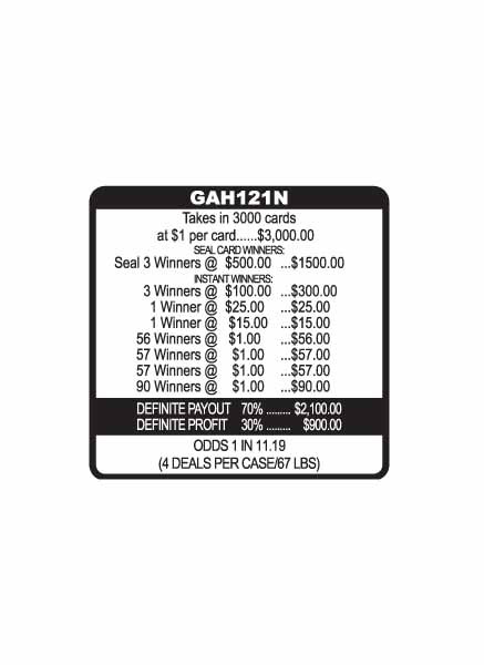 Go Ape Seal 5W $1 3@$500 $1B 30% 3000