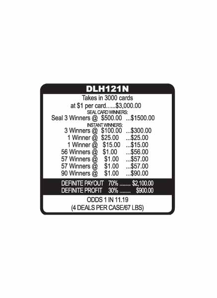 Deal Me In Seal 5W $1 3@$500 $1B 30% 3000