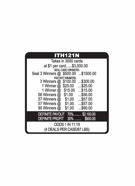 I'll Take That Bet Seal 5W $1 3@$500 $1B 30% 3000