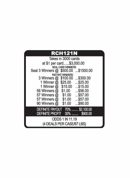 Reno Riches Seal 5W $1 3@$500 $1B 30% 3000