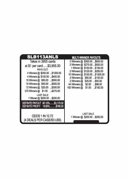 Slammin Beers 3W $1 4@$250 (2@$300) $1B 20% 3955 LS