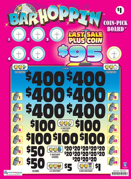 Bar Hoppin' Coin Pick-Board 3W $1 6@$400 $1B 29% 6480 LS