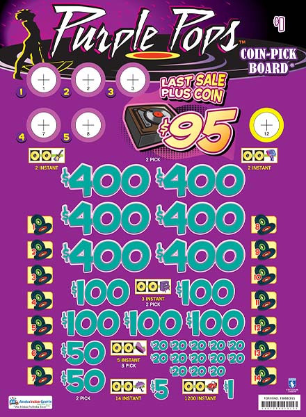Purple Pops Coin Pick-Board 3W $1 6@$400 $1B 29% 6480 LS