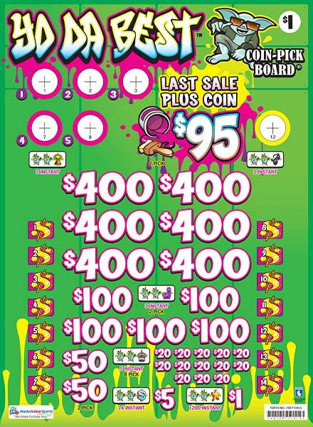 Yo Da Best Coin Pick-Board 3W $1 6@$400 $1B 29% 6480 LS