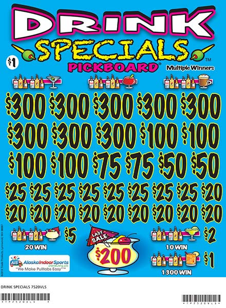 Drink Specials PK 3W $1 8@$300 $1B 21% 6400 LS