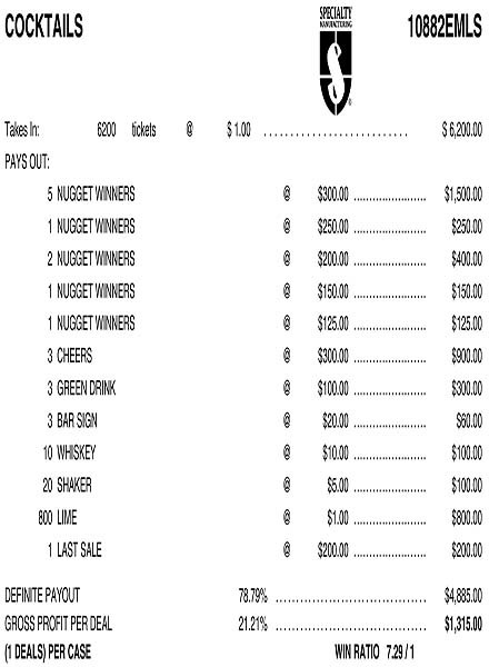 Cocktails Embedded PK 3W $1 8@$300 $1B 21% 6200 LS