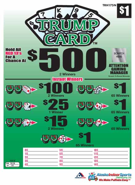Trump Card Seal 5W $1 2@$500 $1B 29% 2160