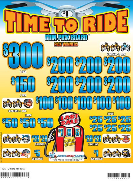 Time to Ride Coin-Pick Board 3W $1 6@$200 $1B 28% 4800 LS