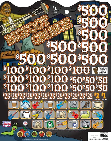 Bigfoot Grunge Big Pic Chip $1 8@$500 $1B 24% 9944