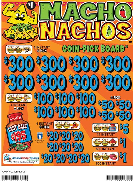 Macho Nachos Coin-Pick Board 3W $1 8@$300 $1B 25% 6480 LS