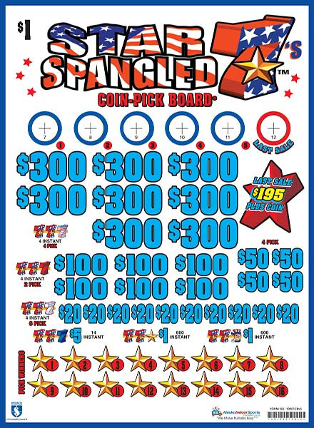 Star Spangled 7s Coin-Pick Board 3W $1 8@$300 $1B 25% 6480 LS