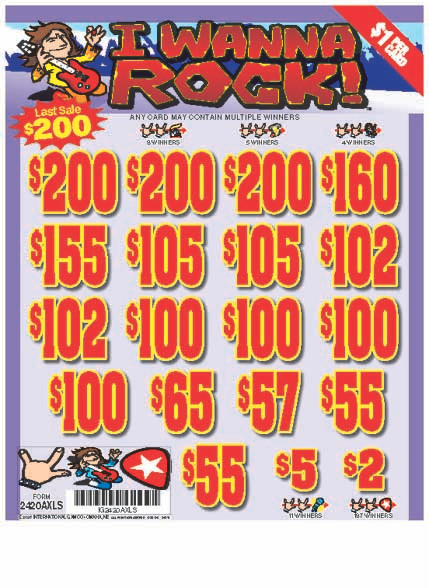 I Wanna Rock! 3W $1 16@$100 (3@$200) $2B 19% 3185 LS