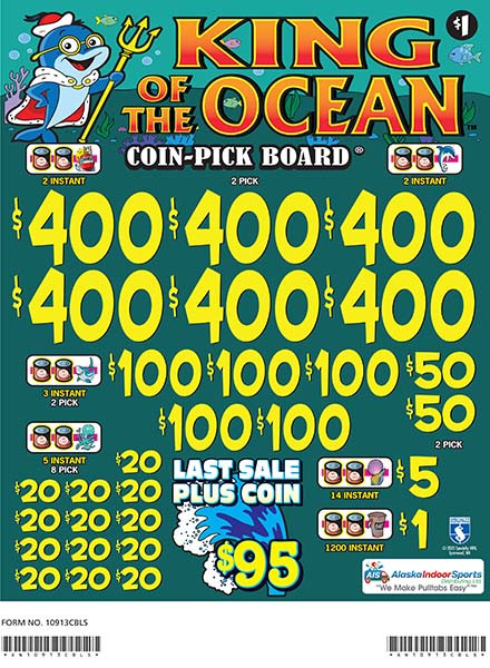 King of the Ocean Coin Pick-Board 3W $1 6@$400 $1B 29% 6480 LS