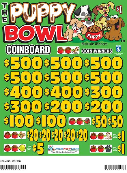 The Puppy Bowl Coinboard 3W $1 6@$500 $1B 24% 8280