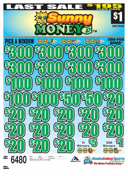 Sunny Money Coin-Pick Board 5W $1 8@$300 $1B 25% 6480 LS