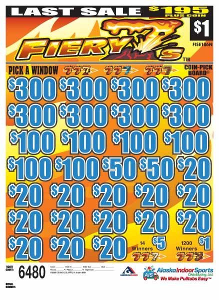 Fiery 7's Coin-Pick Board 5W $1 8@$300 $1B 25% 6480 LS