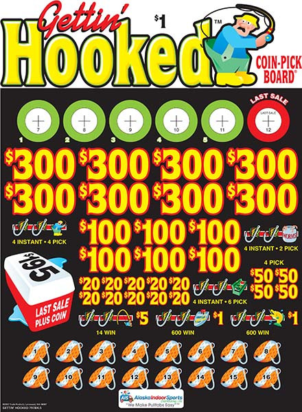 Gettin' Hooked Coin-Pick Board 3W $1 8@$300 $1B 25% 6480 LS