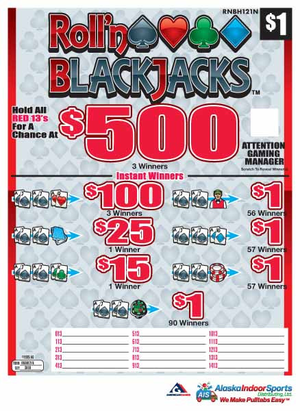Roll'n Blackjacks Seal 5W $1 3@$500 $1B 30% 3000
