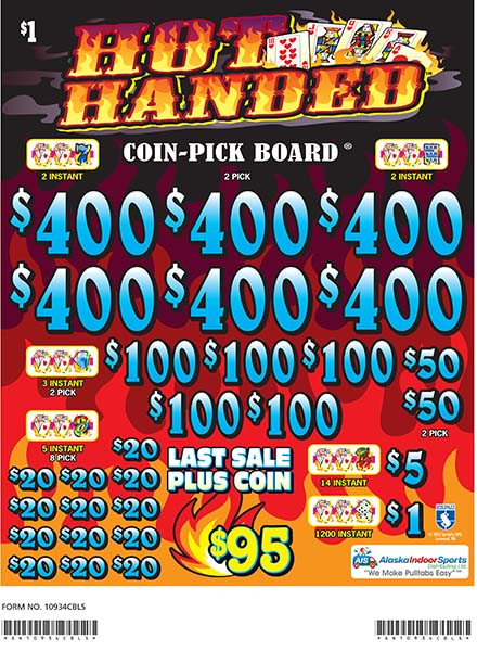 Hot Handed Coin Pick-Board 3W $1 6@$400 $1B 29% 6480 LS
